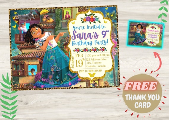 ENCANTO BIRTHDAY Invitation Editable Mirabel Party Kids Card