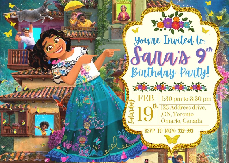 ENCANTO BIRTHDAY Invitation Editable Mirabel Party Kids Card Etsy