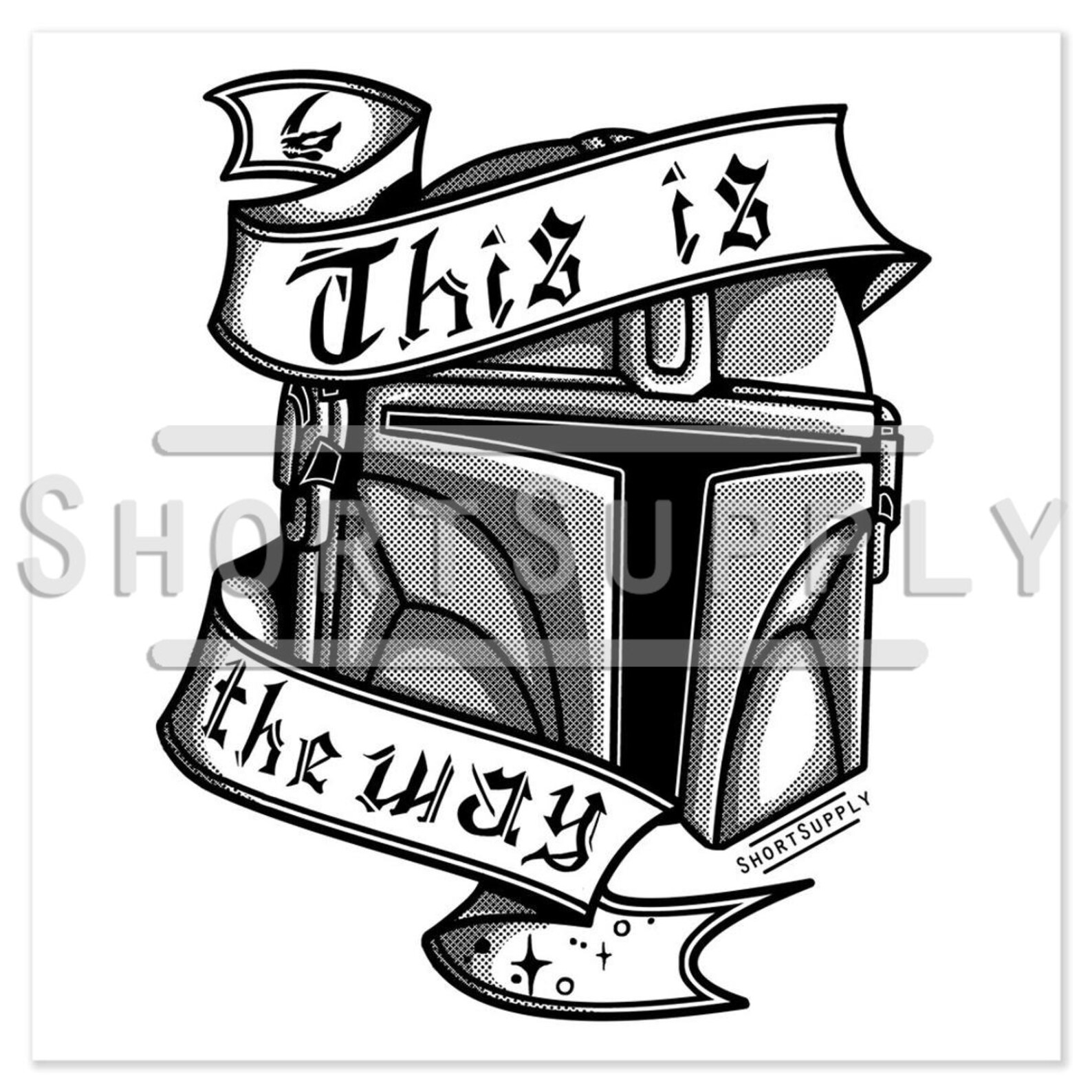 Mandalorian Helmet Poster Print This Is The Way Star Wars Etsy