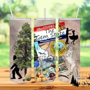 Idaho Symbols 20oz tumbler design