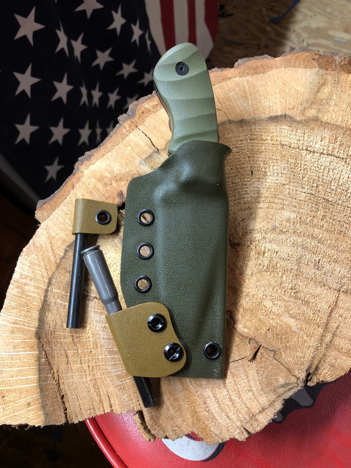 BOKER Ridgeback Kydex Multicarry Sheath OD Green With Ferro Etsy