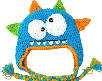 Crochet PATTERN ONLY | Crochet Monster Beanie with or without earflaps | Easy Monster beanie PDF Pattern Only | Original Crochet Pattern