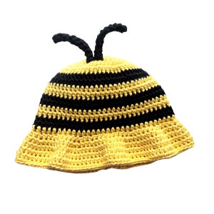 Crochet Bee  Hat | Handmade Bee  Bucket Hat | Bee Hat | Bee  Bucket Hat made with 100% cotton | Crochet Bee  Bucket hat made with cotton