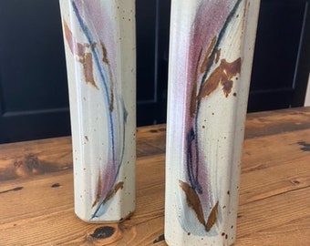 Rob Grimes 1990s Signed Studio Pottery Vase Pair