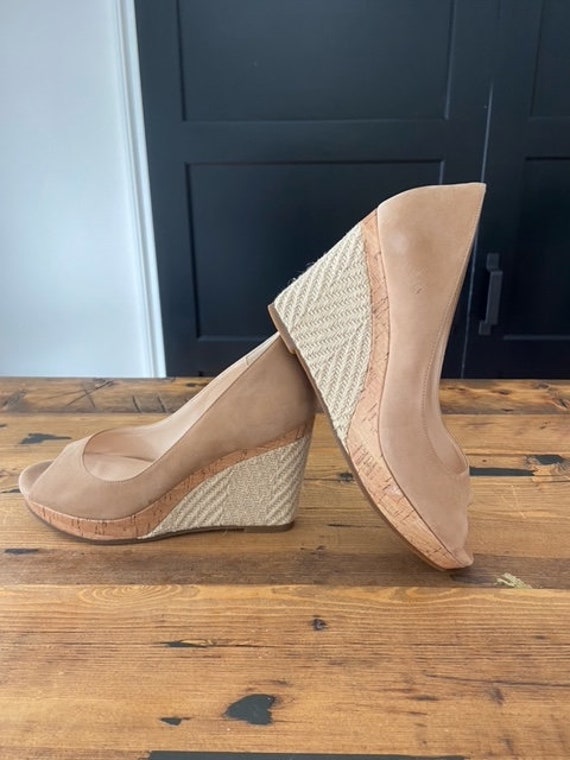 Cole Haan Nude Suede and Cork Espadrilles Size 7.5