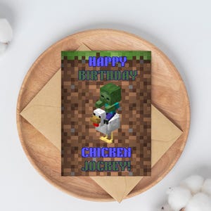 Tarjeta de cumpleaños con meme de Chicken Jockey
