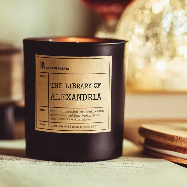 The Library of Alexandria Candle | Literary Candle | Bookworm Gift | Book Lover Candle | Library Candle | Book Scented Candle