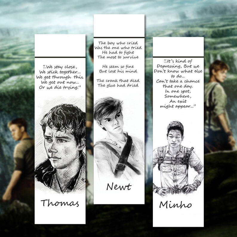 The maze runner Handmade bookmark Book marks Thomas Newt | Etsy