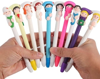 Cute Nurse Ballpoint Pens - REFILLABLE, Black Ink