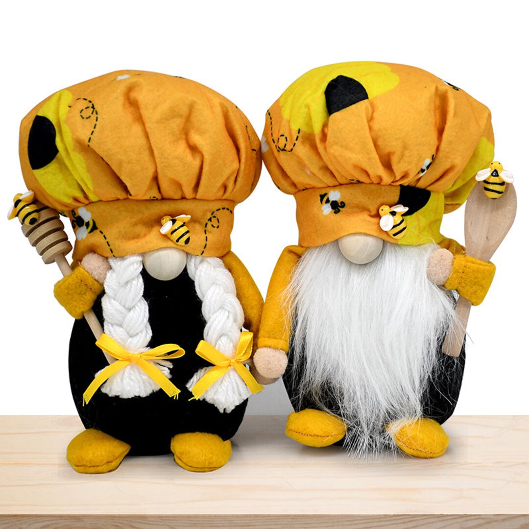 Sale Bee Chef Gnome Dolls Plush Scandinavian Bee Gnomes Tiered Tray