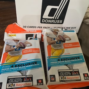 2021 Donruss Fußball versiegelt JUMBO FAT CELLO Einzelpack 30 Karten pro Pack ca. 4 Parallelen pro Pack