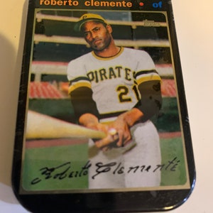 1998 Topps Roberto Clemente Comemorativo 1955 Lata Selada Com Cartões