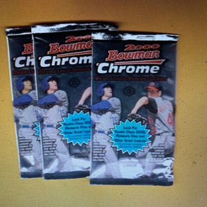 Confezione da 3 pezzi Bowman Chrome Baseball Hobby Pack del 2000