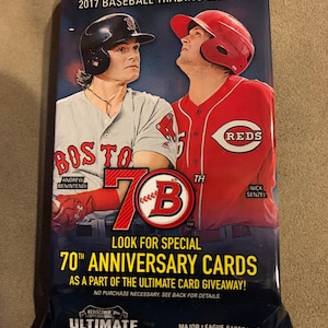 1 pack of 2017 Bowman Baseball Hobby Jumbo pack  32 cards per pack