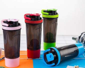 BPA Free Protein Shaker Bottle - Sturdy Handle, Shaker ball ( 24 Oz , 720 ml)