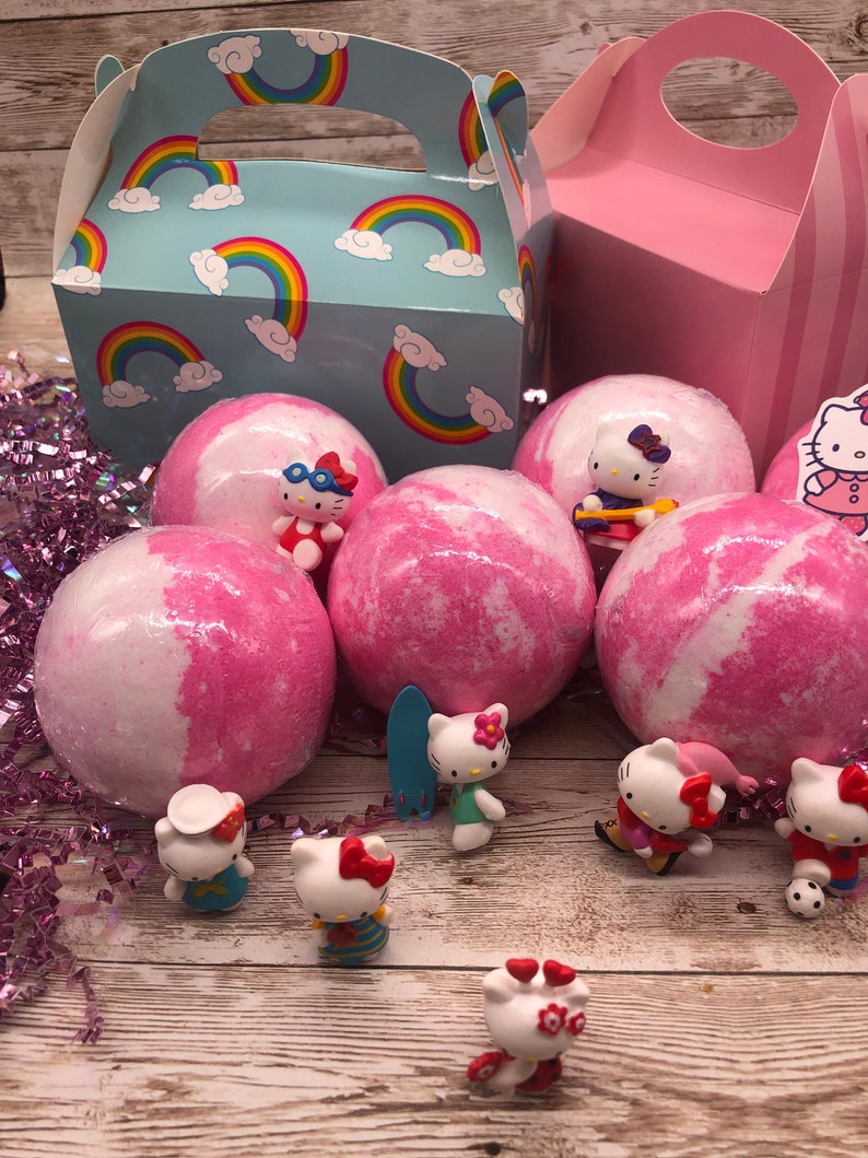 Hello Kitty Bath Bomb With Toy Inside Extra Large Sphere With Etsy