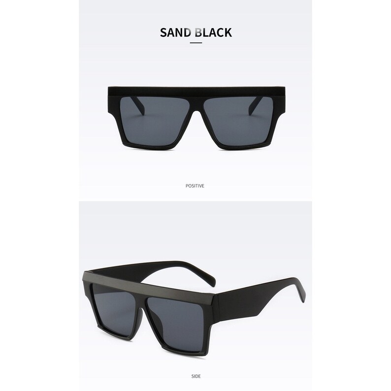 Vintage Oversized Flat Top Sunglasses Men Square Shape New Etsy