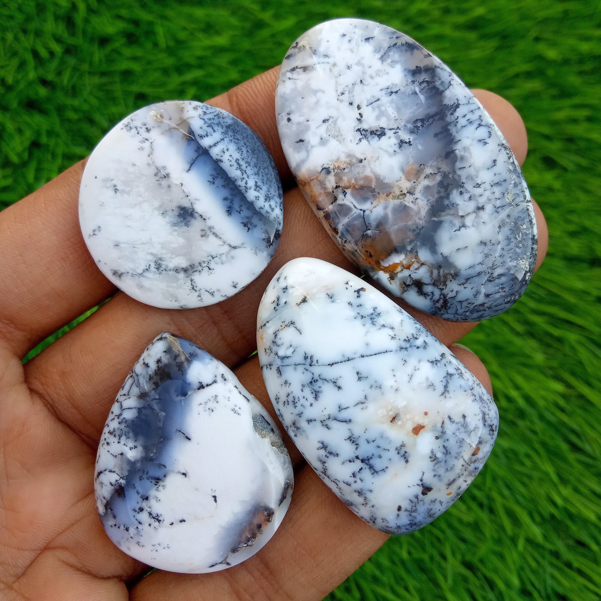 Dendritic Opal Gemstone Top Quality Dendritic Stone Dendritic Opal Loose Gemstones Wholesale Lot Natural Dendritic Opal Cabochon