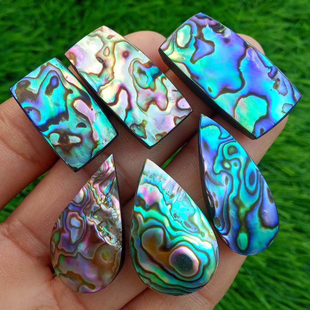 100 % Genuine Natural Quality Abalone Shell Cabochon Loose Gemstone ...