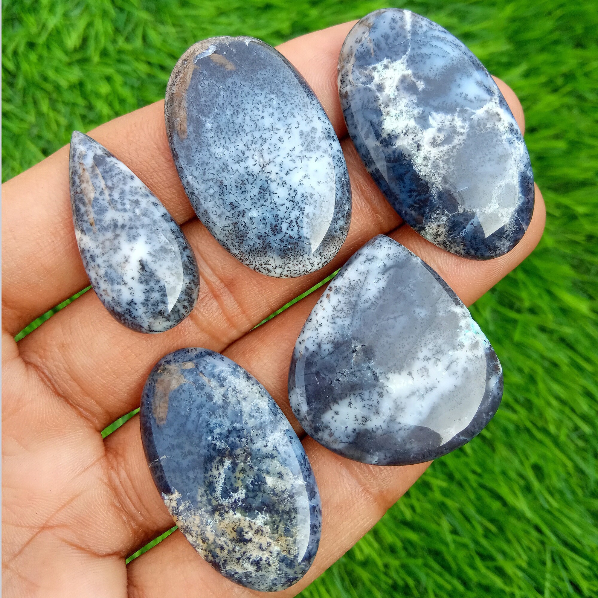 Dendritic Opal Gemstone Top Quality Dendritic Stone Dendritic Opal Loose Gemstones Wholesale Lot Natural Dendritic Opal Cabochon