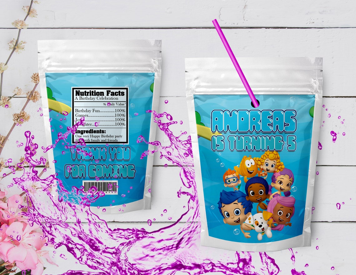 Bubble Guppies Capri Sun Label Bubble Guppies Juice Pouch Labels Bubble