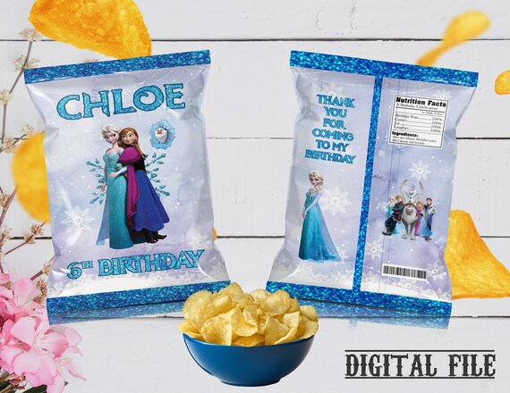 Frozen Chip Bag Label - Frozen Snack Label - Frozen Favor Bag - Frozen Birthday - Frozen Party - Digital File Only