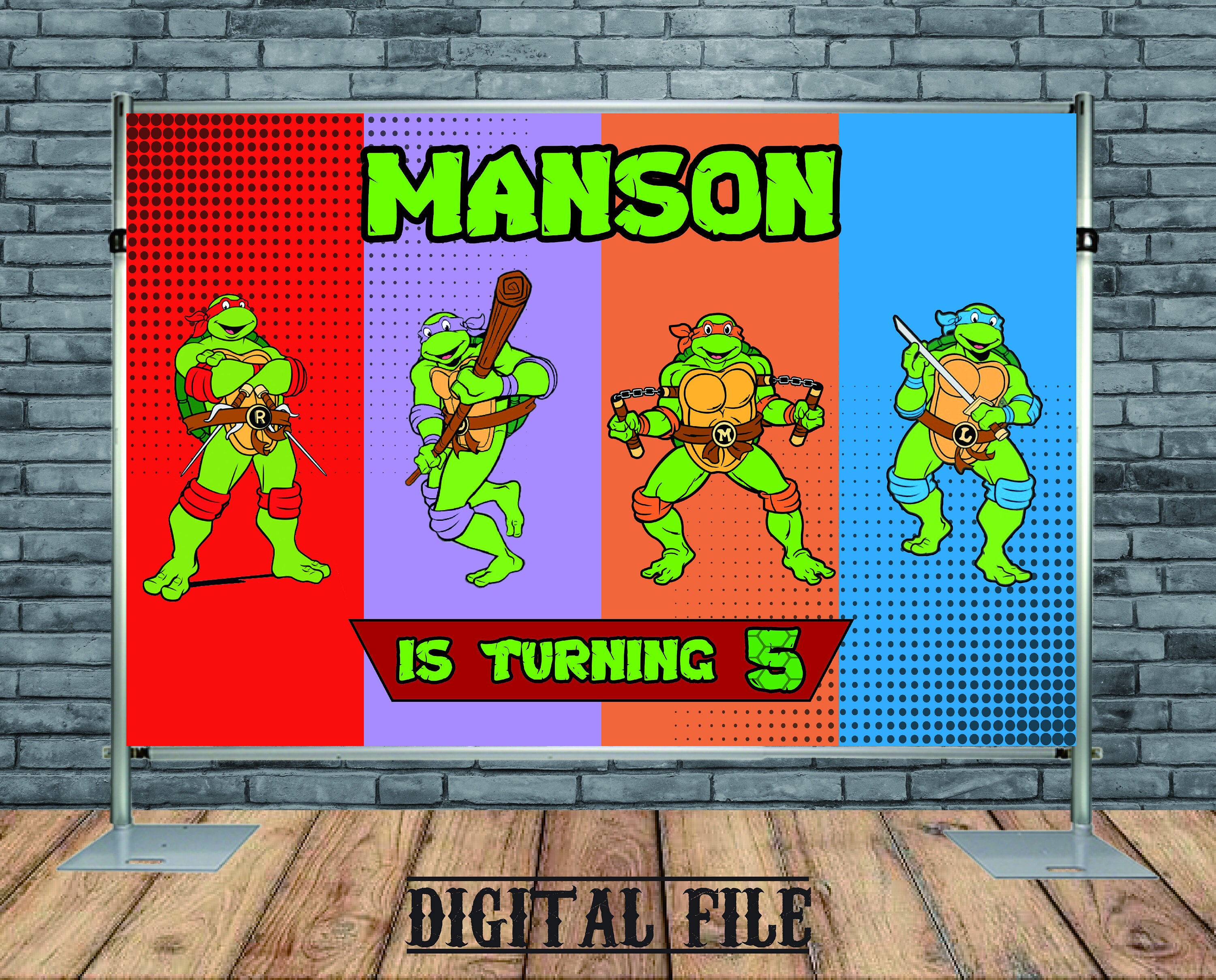 Teenage Mutant Ninja Turtles Backdrop Teenage Mutant Ninja Etsy