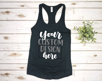 Personalized Women's Racer Back Tank Top | Custom Tank Top | Customized Ladies Tank Top | Bridal Party Gifts Birthday Event Design | Gifts