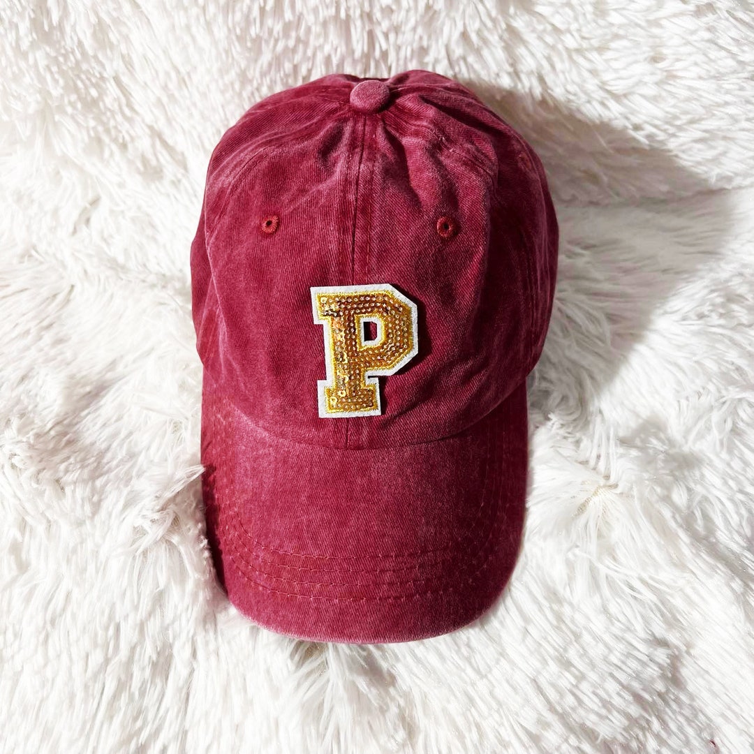 Sequin Varsity Letter Patch Women's Baseball Hat Gift Etsy