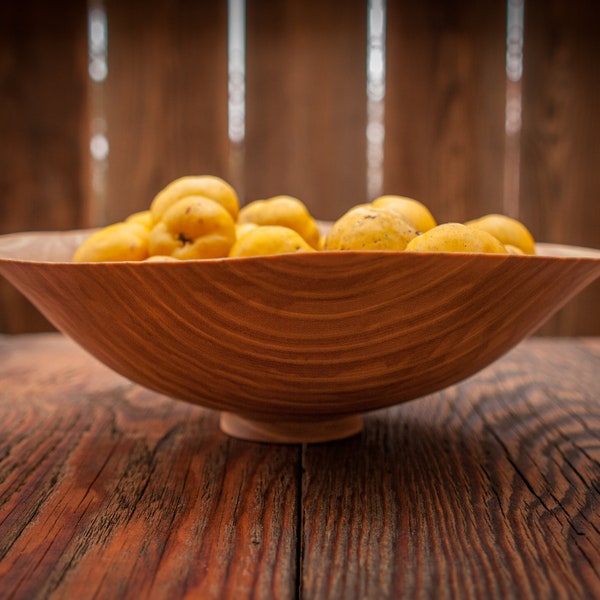 Wooden bowl 22cm 8,5" reclaimed ash hardwood handturned salad fruit bowl handmade wood