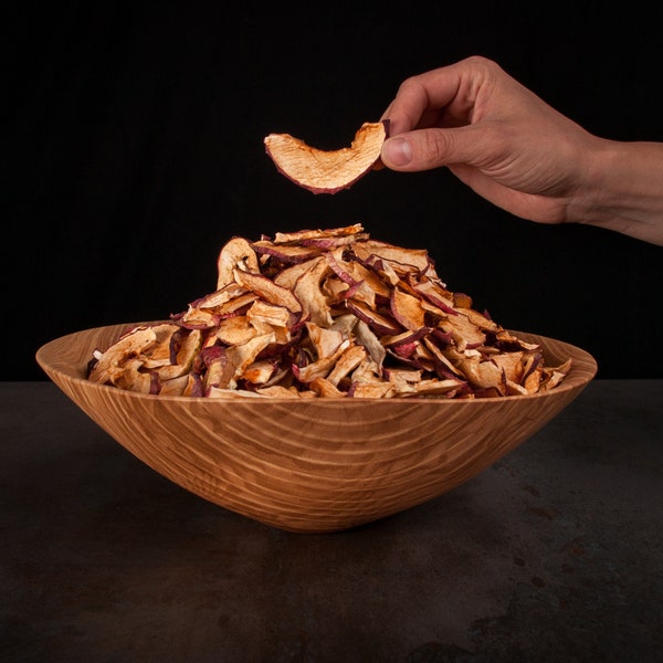 Wooden bowl 30,5cm large big reclaimed ash hardwood handturned salad fruit bowl handmade wood
