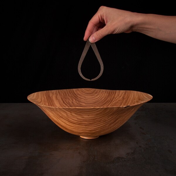 Wooden bowl 33cm large big reclaimed ash hardwood handturned salad fruit bowl handmade wood