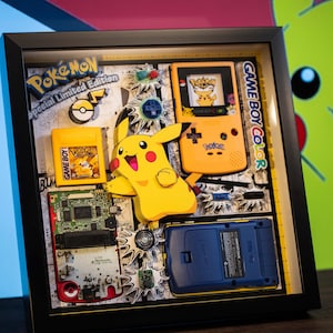 Framed Nintendo Game Boy Color GBC Disassembled Game Console Framed Nintendo Game Boy Color GBC Disassembled Game Console