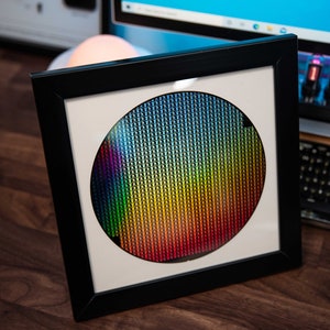 Silicon Wafer For Intel CPU & Computer Chips, Tech Art, Cool Home Wall Decor, Gift For Him, Tech Frame, Tech Gift, AMD Tech Silicon Valley, image 3