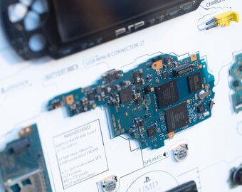 分解されたPSP 1000 3000（フレーム付き）、分解アート、ソニー
