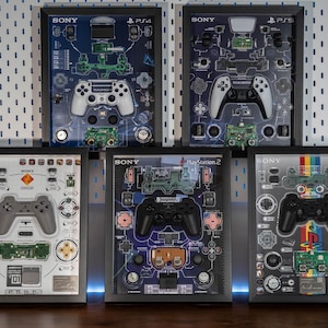 PlayStation Controller Teardown Art, PS1,PS2,PS3,PS4,PS5 Display, PS Gamer Gift, Wall Art, Gift for Him, Home Decor,  Gift For Game Lover