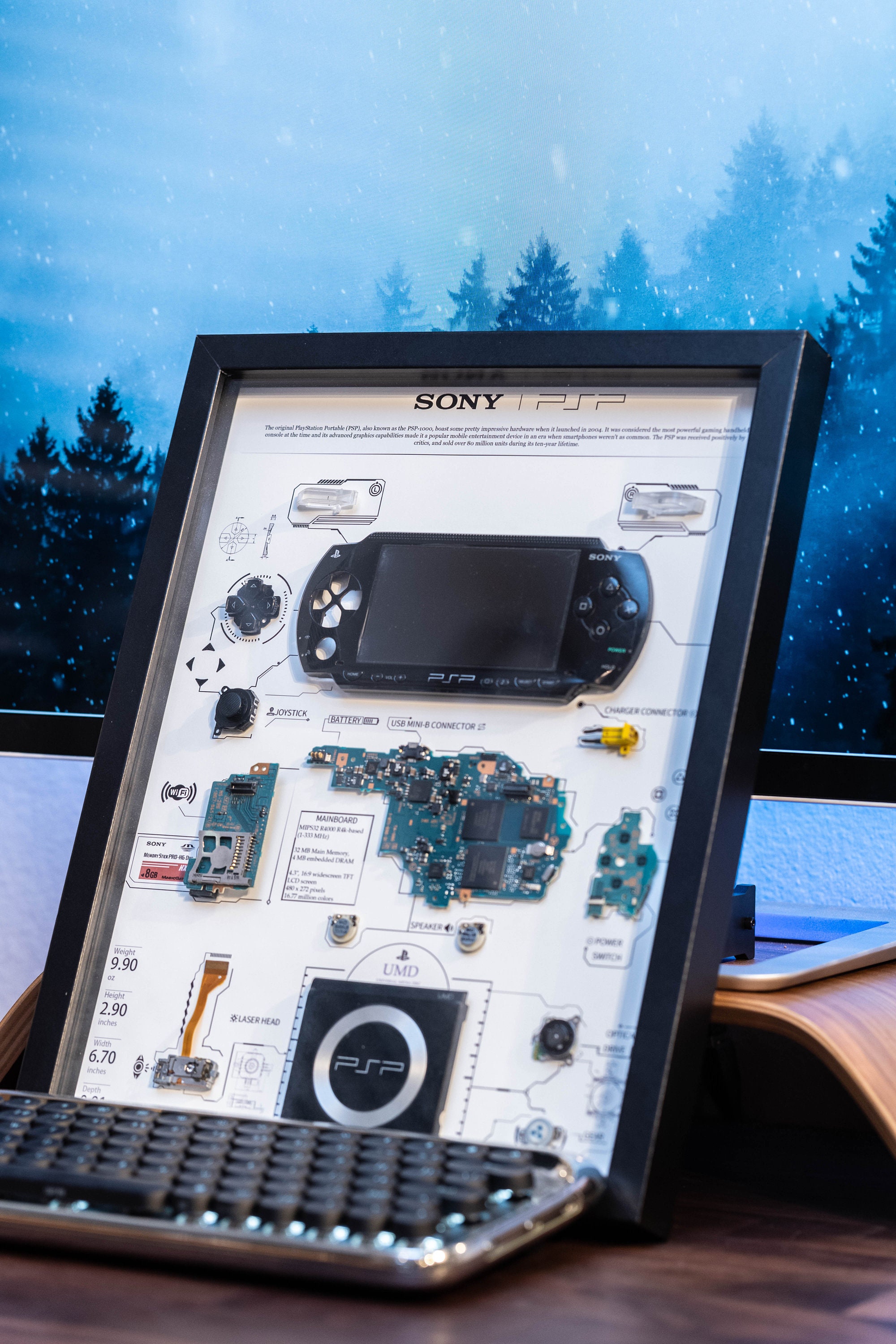 分解されたPSP 1000 3000（フレーム付き）、分解アート、ソニー