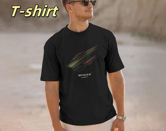 SpaceX Starship T-Shirt, Elon Musk Tesla Rocket Tee, IT Space Enthusiast Shirt, Astronaut Gift, Black Graphic Apparel
