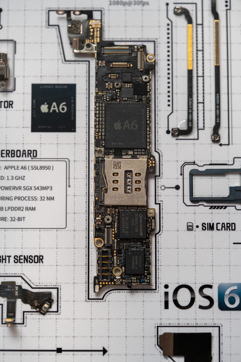 Disassembled iPhone Art With Frame, Disassemble Art, Framed iPhone 5 ...