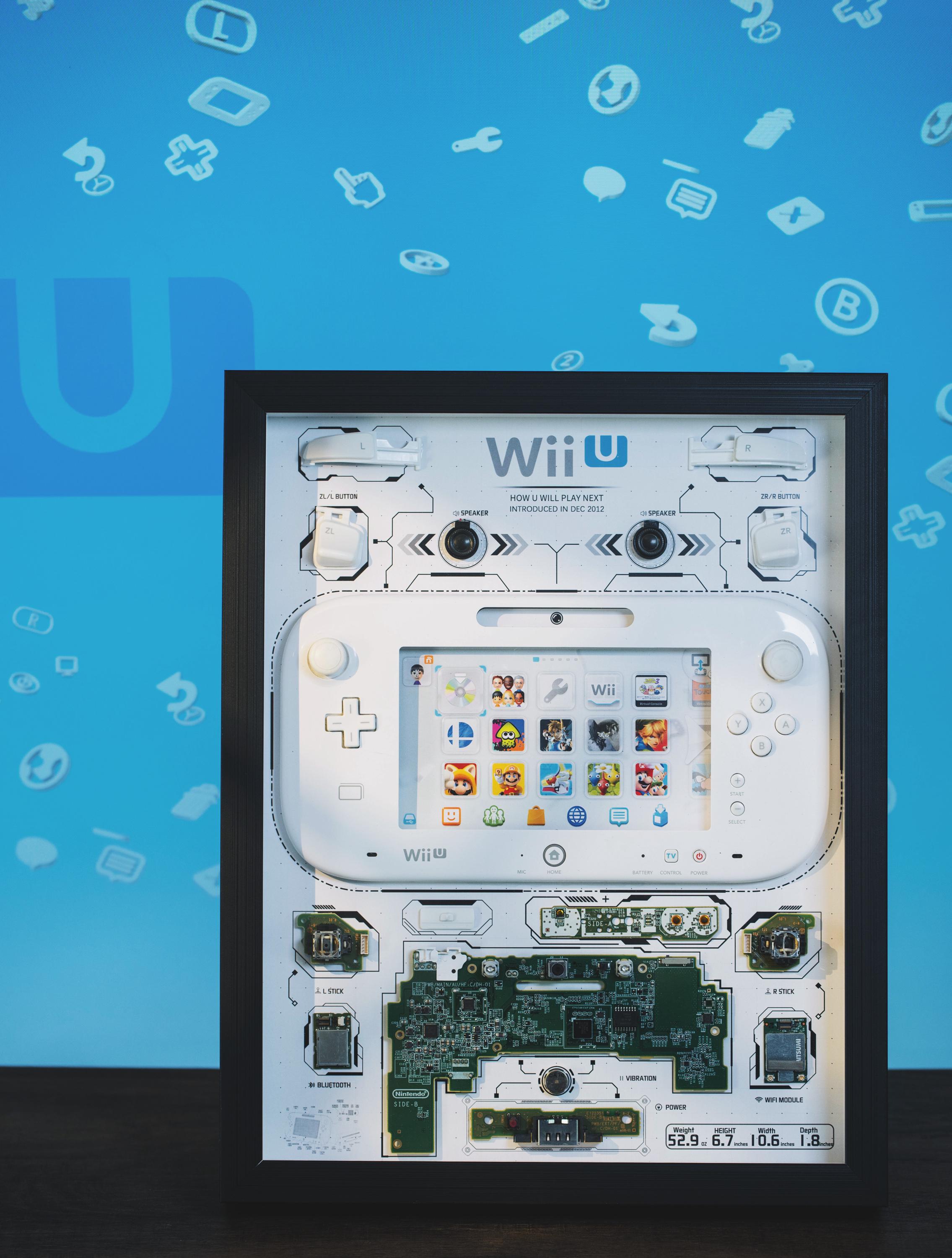 Nintendo Wii Controller Teardown Art, Wii Remote Shadow Box,wii U