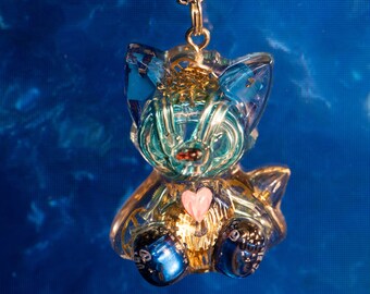 サイバーパンクネックレス、猫のペンダント付き、ユニークな回路の子猫