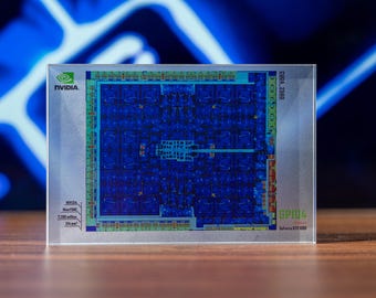 NVIDIA GTX 1080 GPU Resin Art, Pascal Architecture Tech Decor, Graphics Chip Display, Digital Collectible, Gift for Him