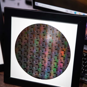 Silicon Wafer For Intel CPU & Computer Chips, Tech Art, Cool Home Wall Decor, Gift For Him, Tech Frame, Tech Gift, AMD Tech Silicon Valley, image 4