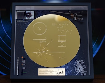 Voyager Golden Record Wall Art, NASA Space Decor, Space Exploration Gift, NASA collectible, Gift for Him, NASA wall decor, space art