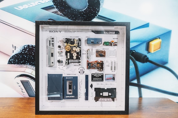 COLLECTOR SERIES Disassembled SONY Walkman Art With Frame