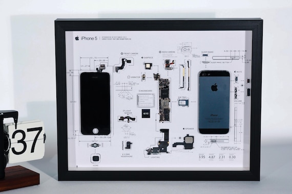 Disassembled iPhone Art With Frame, Disassemble Art, Framed