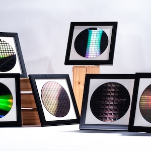 Silicon Wafer For Intel CPU & Computer Chips, Tech Art, Cool Home Wall Decor, Gift For Him, Tech Frame, Tech Gift, AMD Tech Silicon Valley, image 1