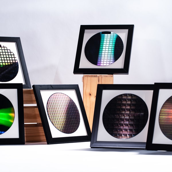 Silikon-Wafer für Intel-CPU- & -Computerchips, Tech-Kunst, coole Hauswanddekoration, Geschenk für ihn, Tech-Rahmen, Tech-Geschenk, Frost-