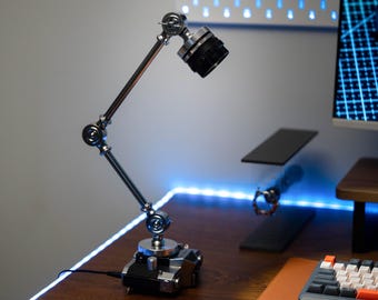 Petri FT Camera Art Lamp, Retro Photographer Gift, Steampunk Desk Decor, Gift for Him, Camera Lamp, Handmade Upcycled Artwork,