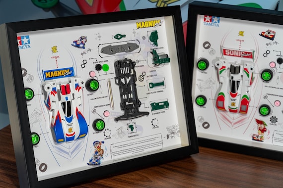 Disassembled Mini 4WD Frame Art, Mini 4WD Teardown, Japanese Manga